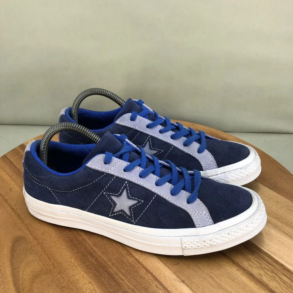 Converse One Star Low Top Suede Navy Blue Boys Size 7 Skate Shoes Sneakers